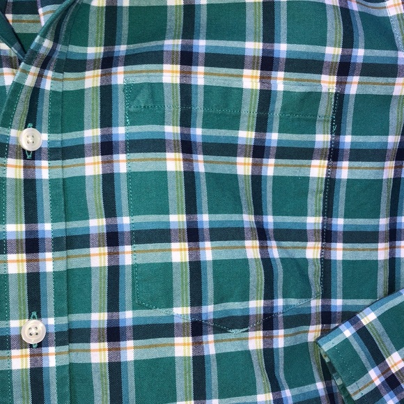 👕 Banana Republic; Men’s Green/Blue Plaid Shirt M - Picture 5 of 10